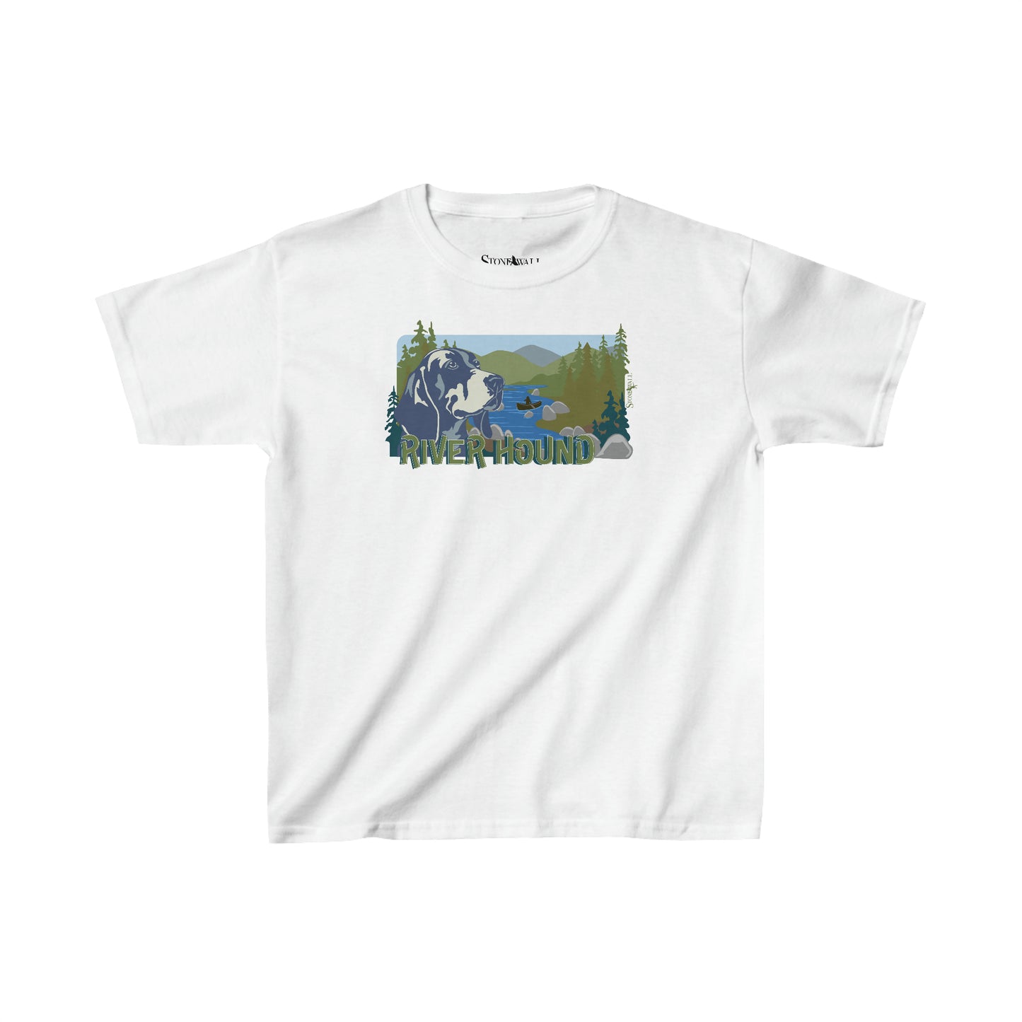 Youth- River Hound- White tee