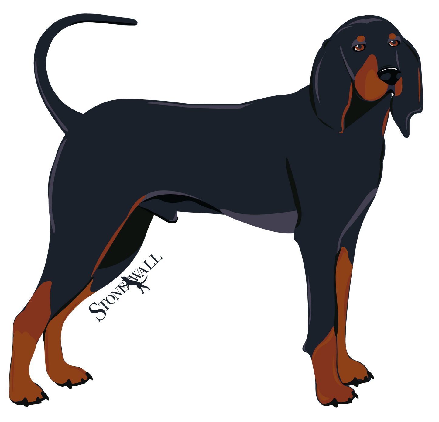 Black and Tan coonhound Decal