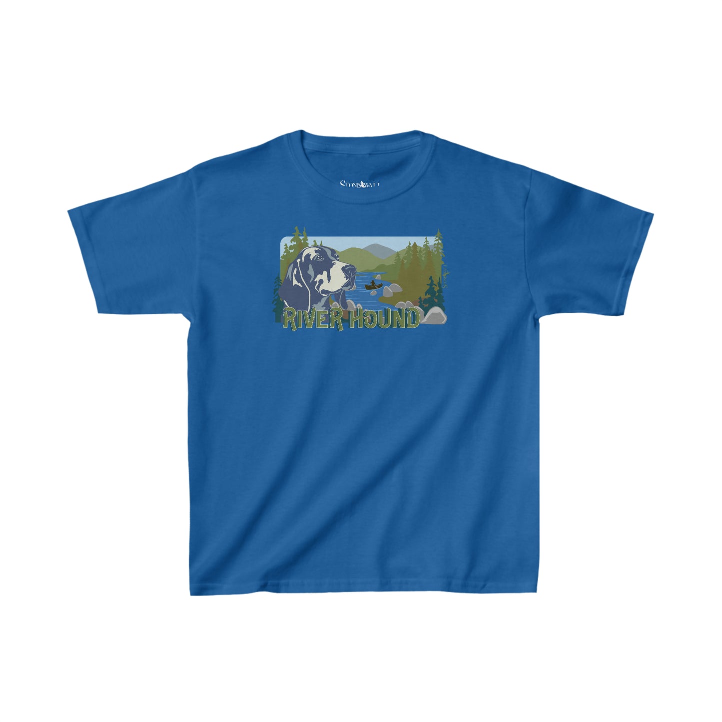 Youth- River Hound- Blue tee