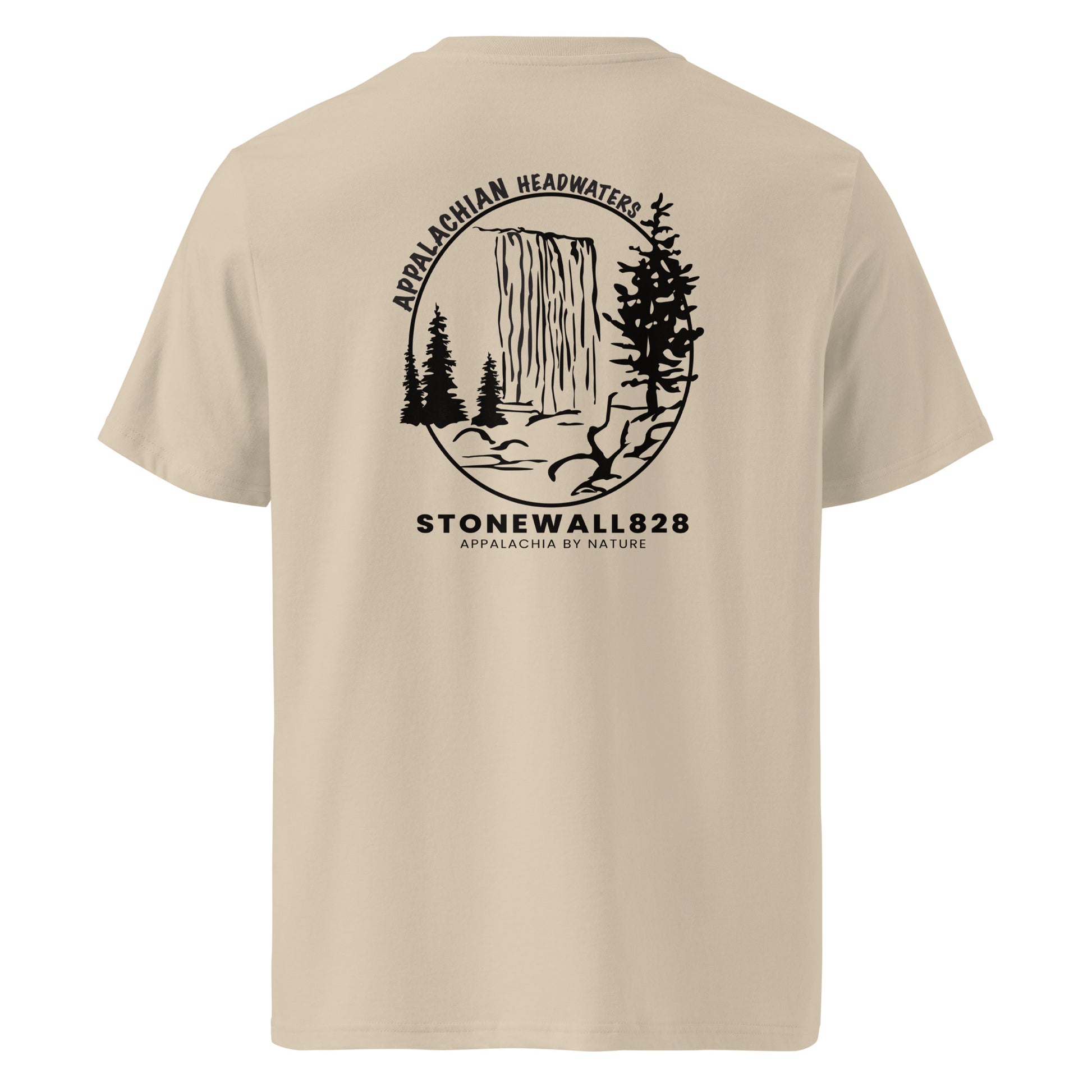 Product mockup. Inspired by the headwaters of the Appalachian Mountains — where every river, stream, and wild place begins — this heritage graphic tee captures the quiet beauty of untouched landscapes and the natural flow of the outdoors. 