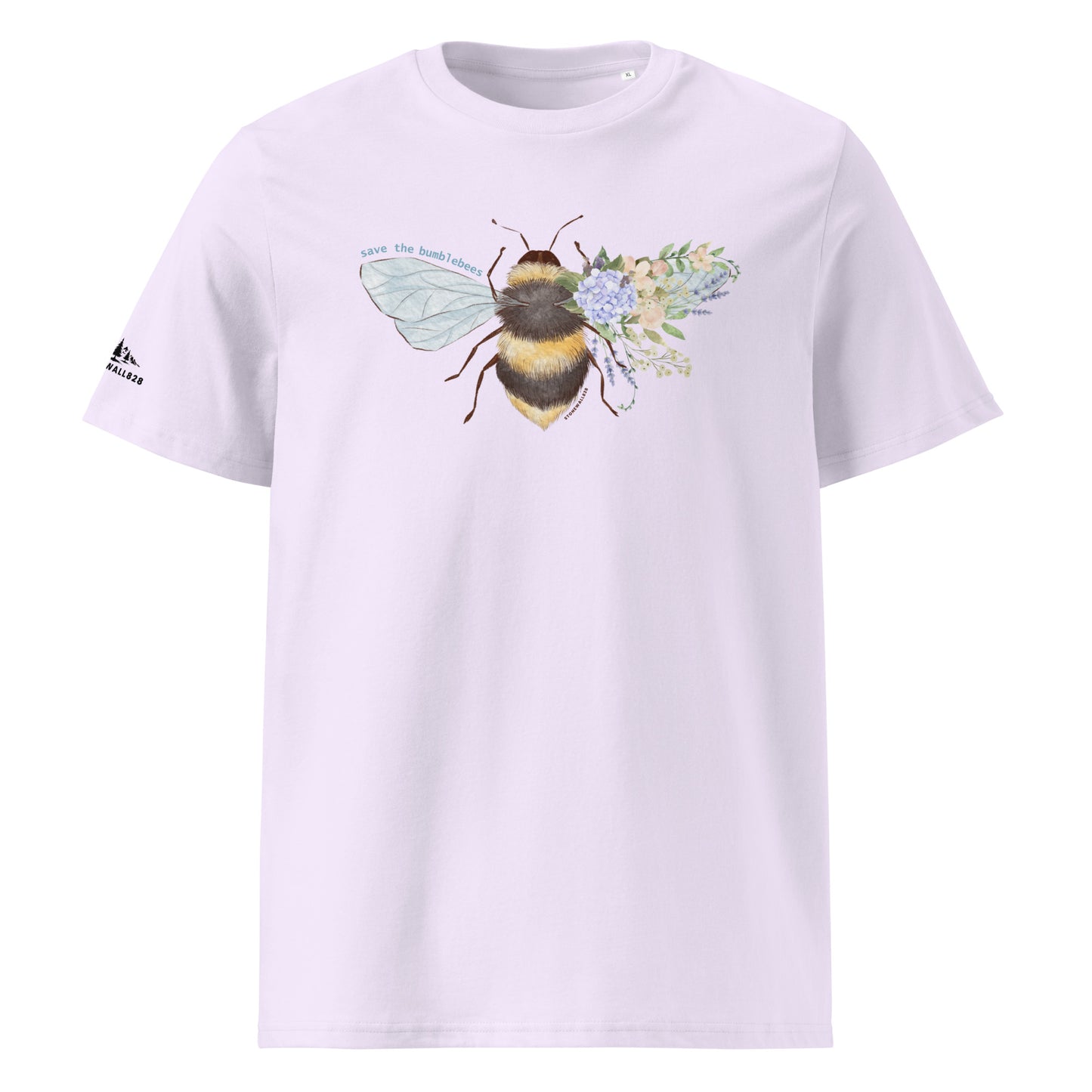 Product mockup, Featuring a bumblebee with a wing made of flowers, this heritage graphic tee is as beautiful as it is meaningful.