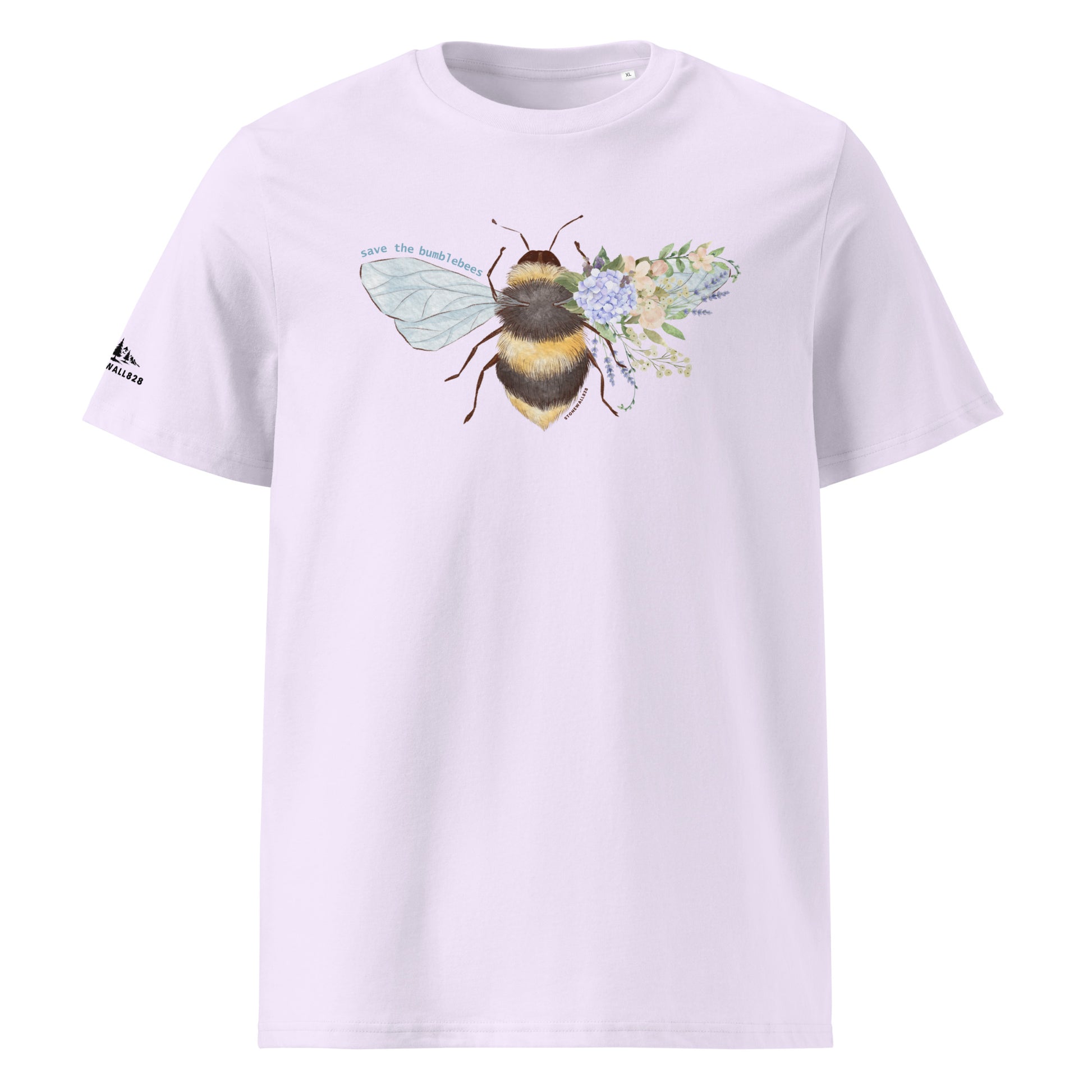 Product mockup, Featuring a bumblebee with a wing made of flowers, this heritage graphic tee is as beautiful as it is meaningful.