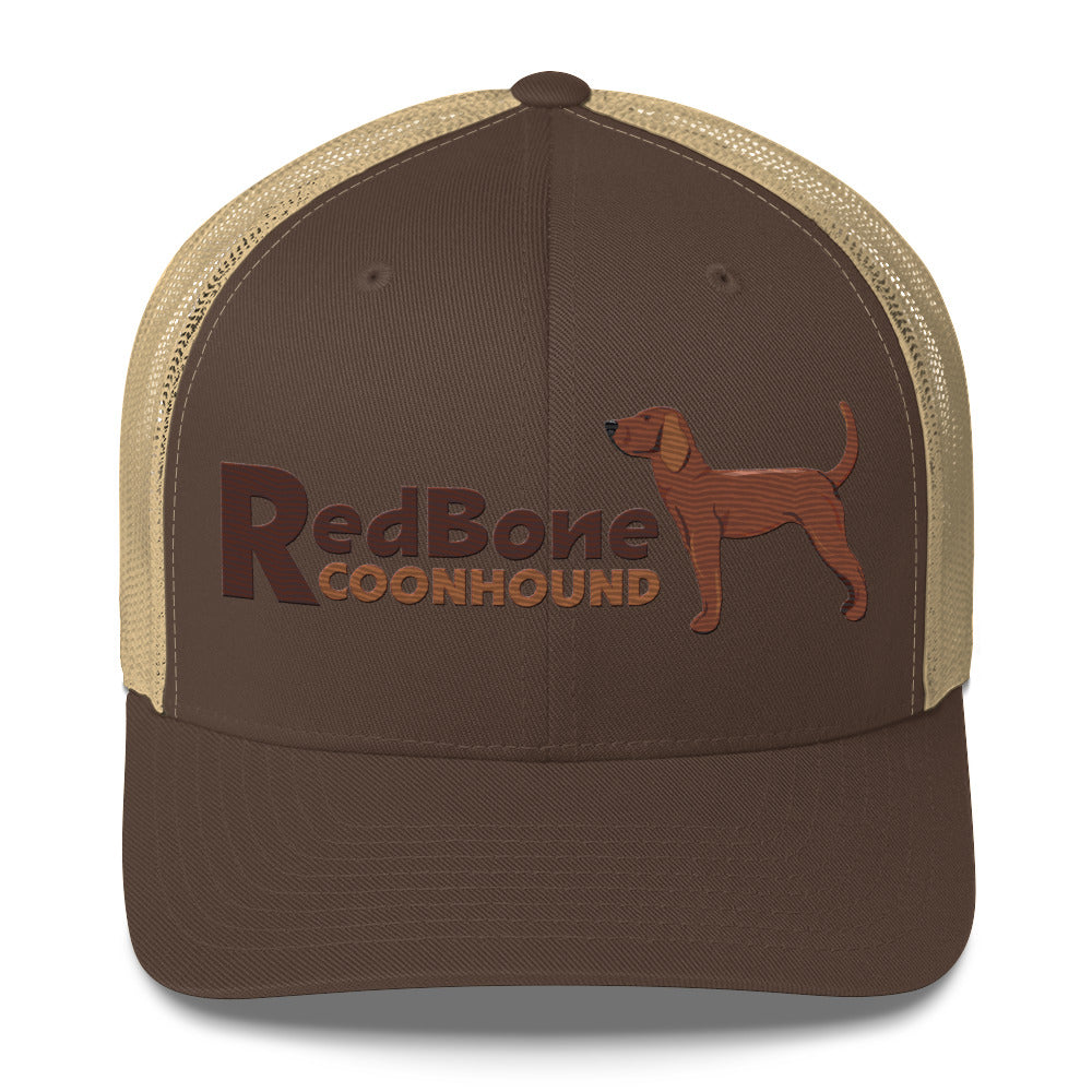 Redbone Coonhound Trucker Hat- Embroidered Design