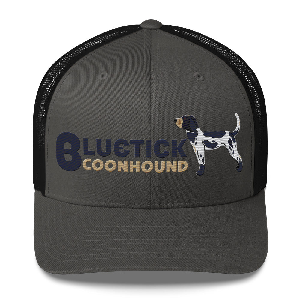 Bluetick Coonhound Trucker Hat- Embroidered Design