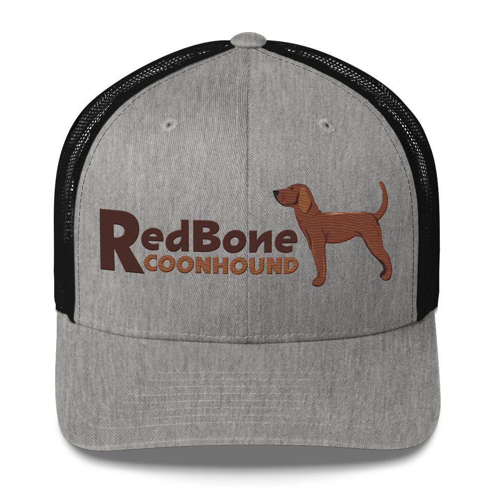 Redbone Coonhound Trucker Hat- Embroidered Design