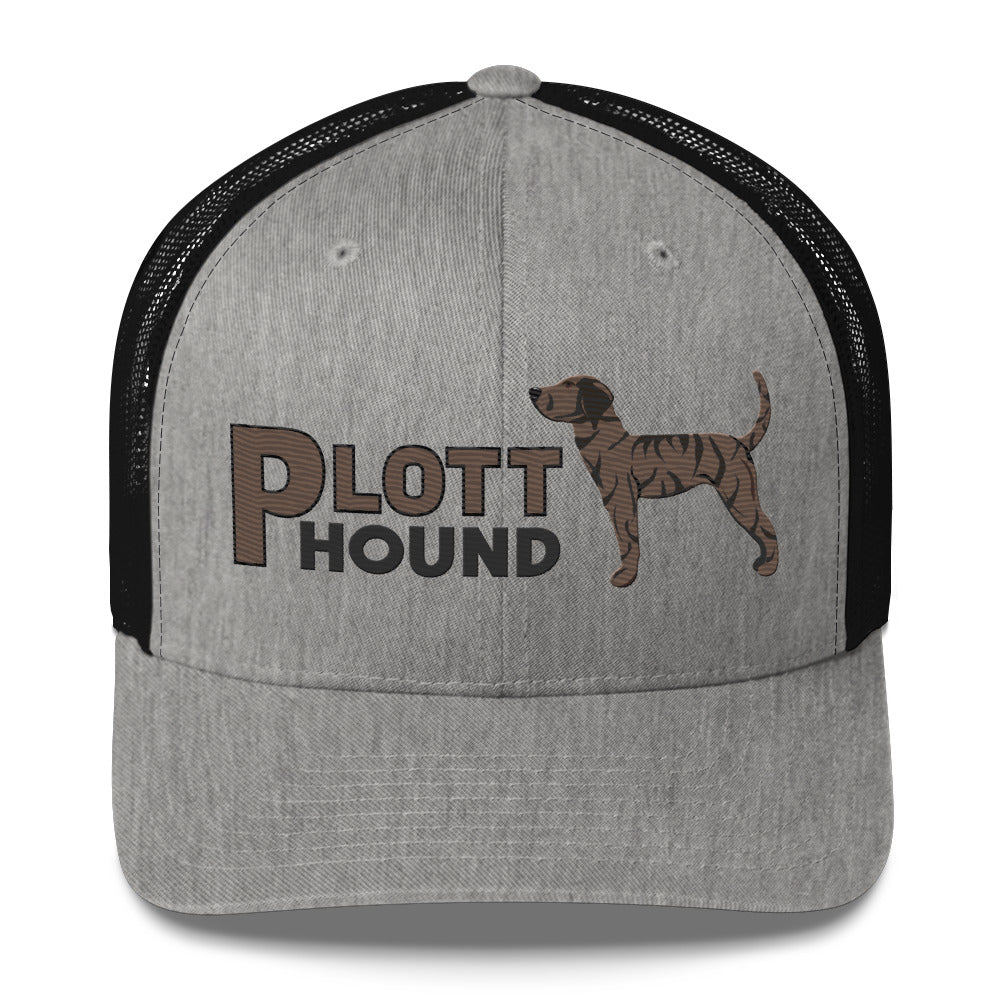 Dark Brindle Plott Hound Trucker Hat- Embroidered Design