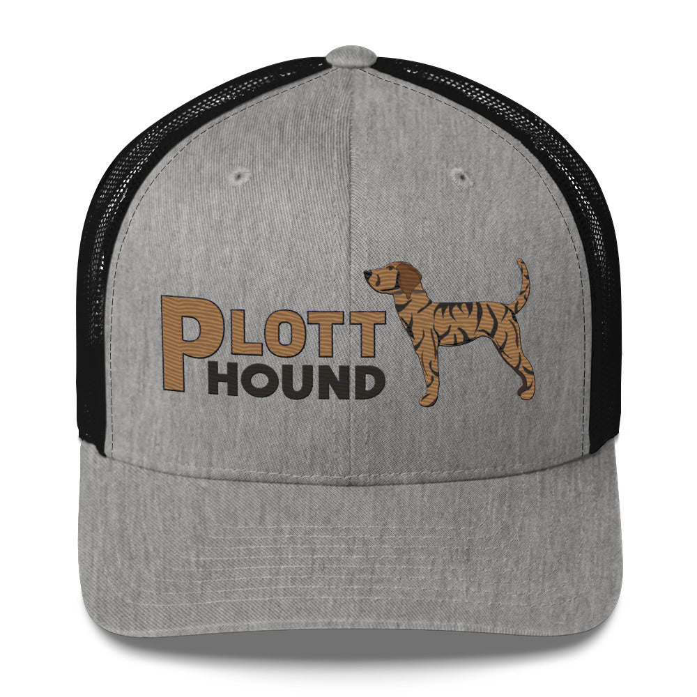 Light Brindle Plott Hound Trucker Hat- Embroidered Design