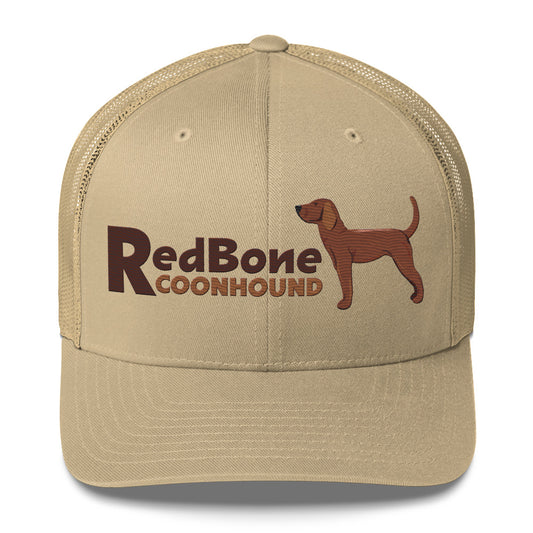 Redbone Coonhound Trucker Hat- Embroidered Design