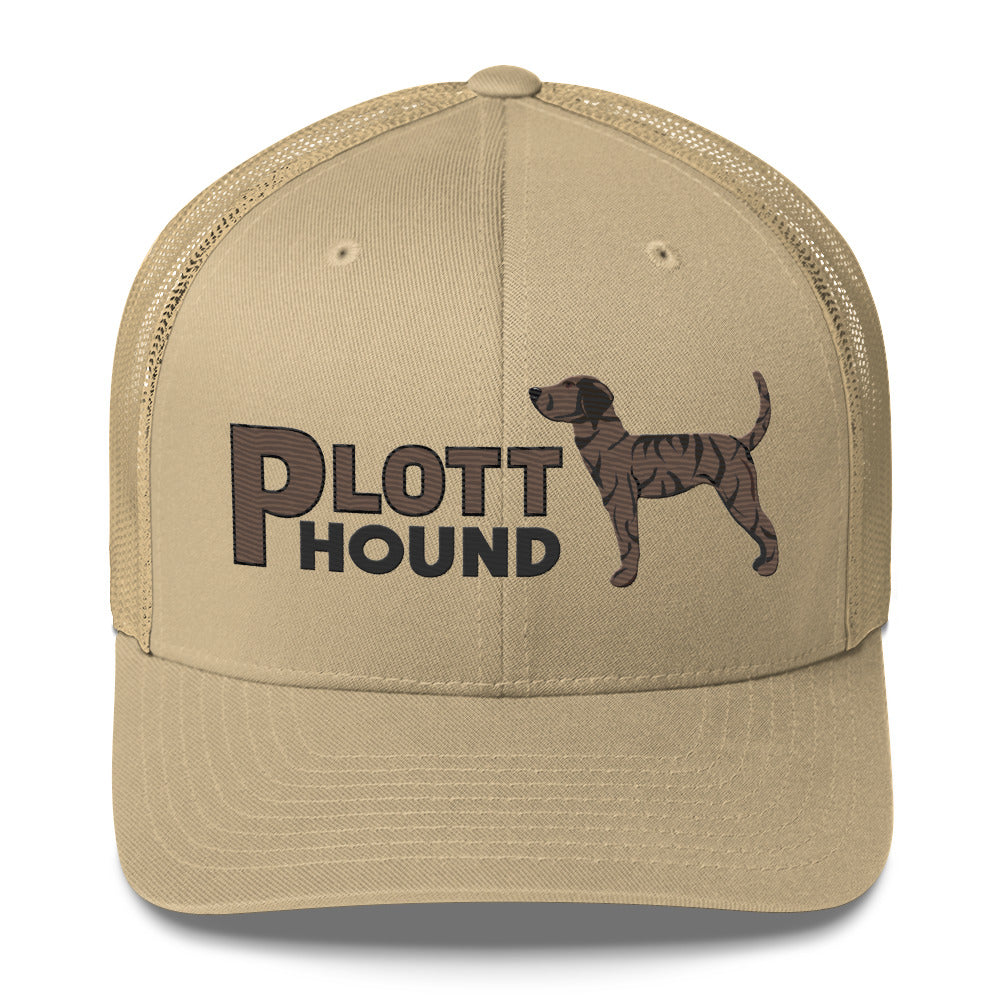 Dark Brindle Plott Hound Trucker Hat- Embroidered Design