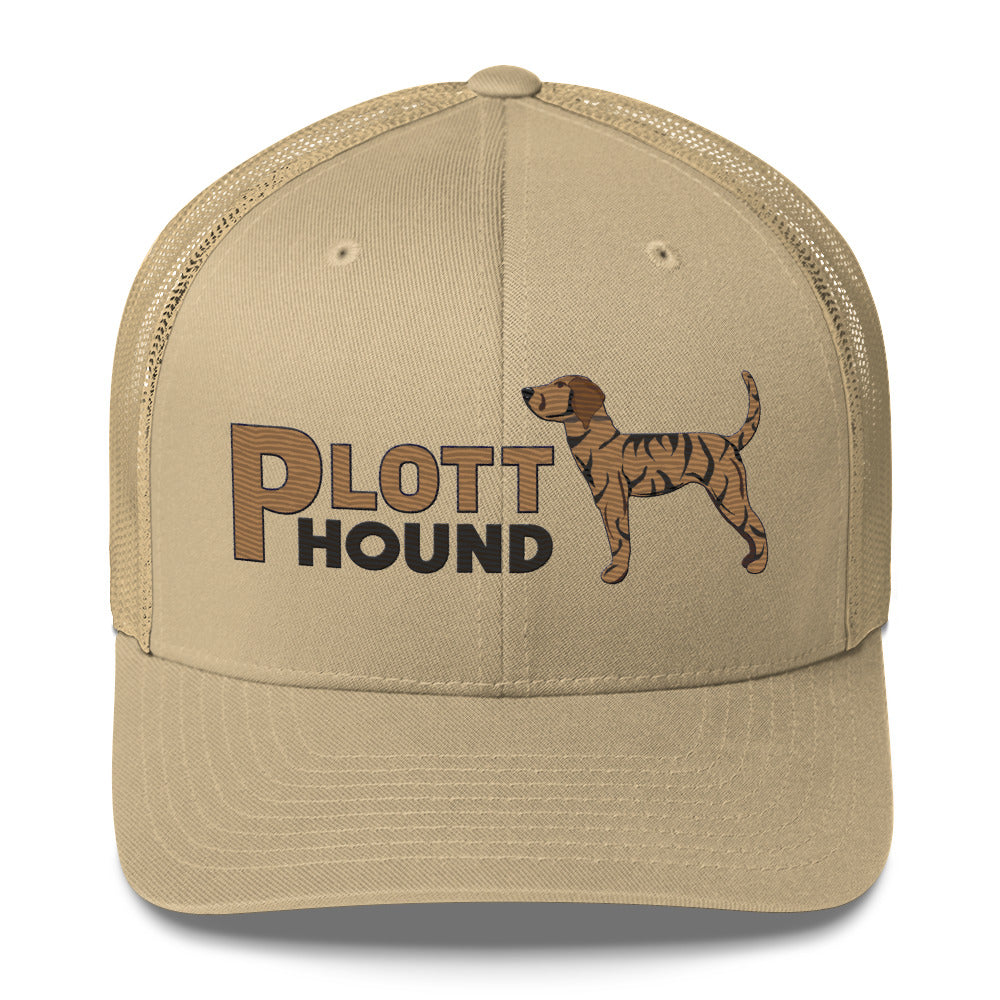 Light Brindle Plott Hound Trucker Hat- Embroidered Design