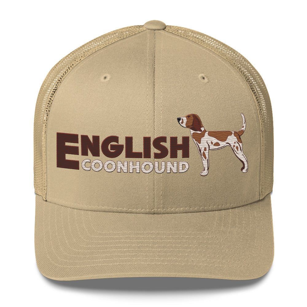 English Coonhound Trucker Hat- Embroidered Design