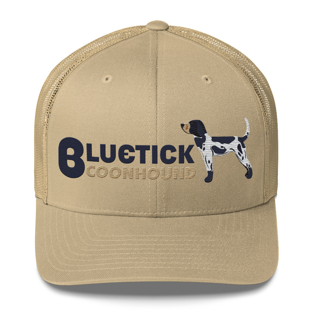 Bluetick Coonhound Trucker Hat- Embroidered Design