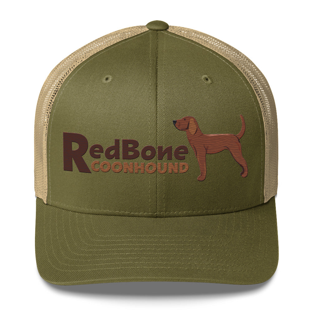 Redbone Coonhound Trucker Hat- Embroidered Design