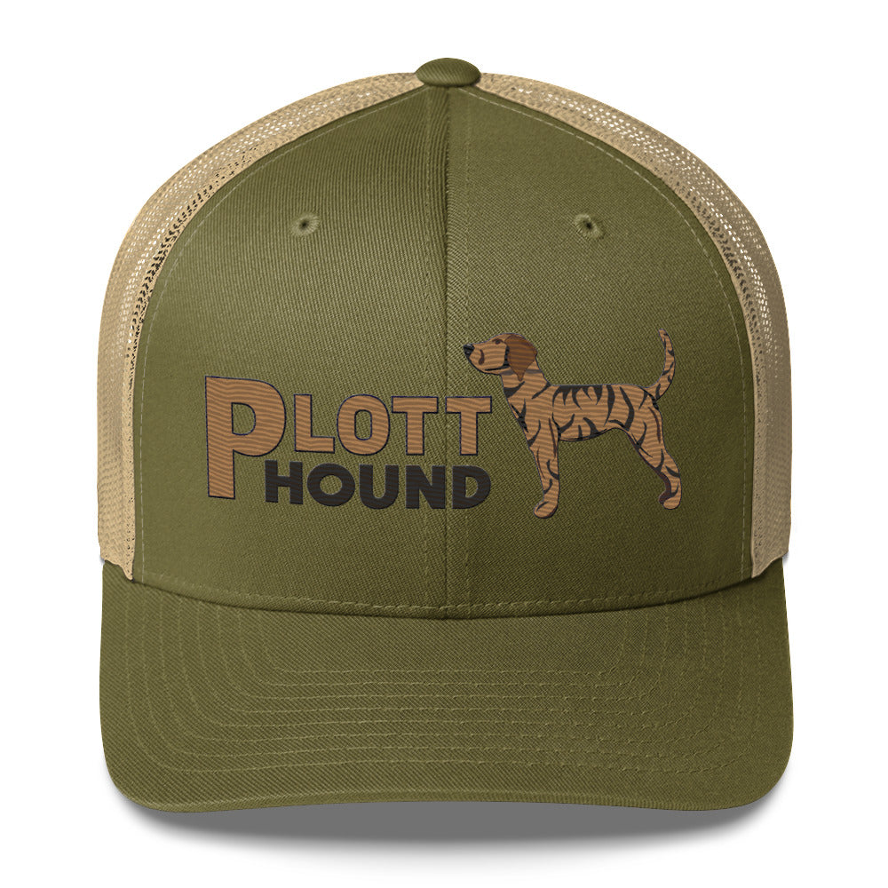 Light Brindle Plott Hound Trucker Hat- Embroidered Design