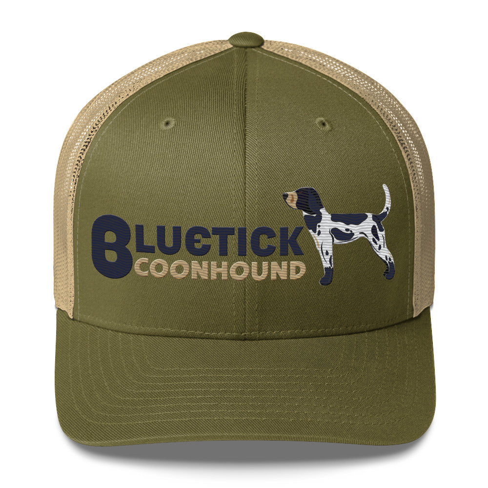 Bluetick Coonhound Trucker Hat- Embroidered Design