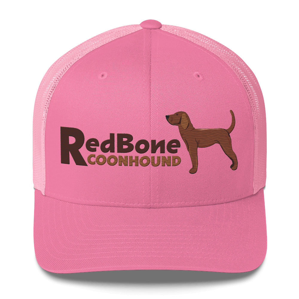 Redbone Coonhound Trucker Hat- Embroidered Design