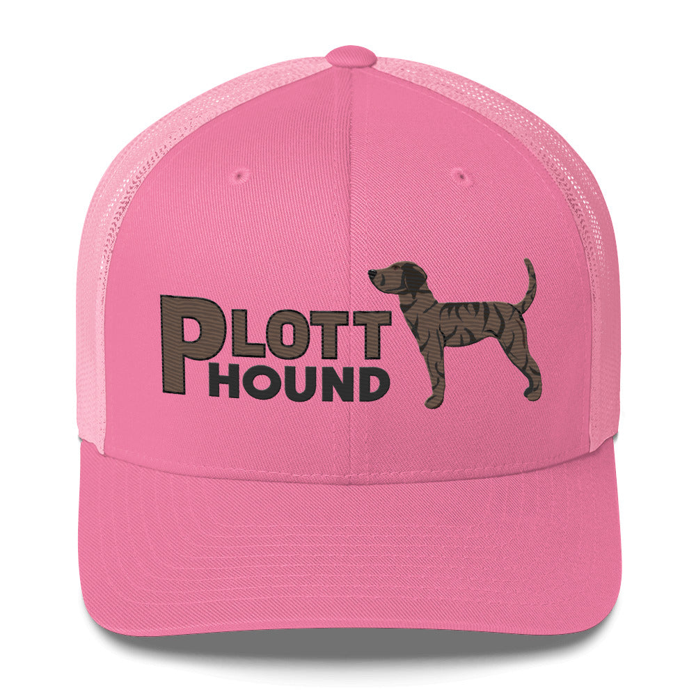 Dark Brindle Plott Hound Trucker Hat- Embroidered Design