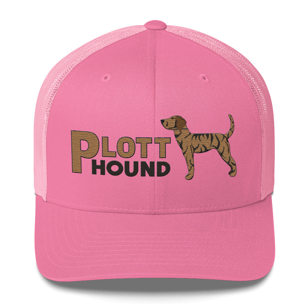 Light Brindle Plott Hound Trucker Hat- Embroidered Design