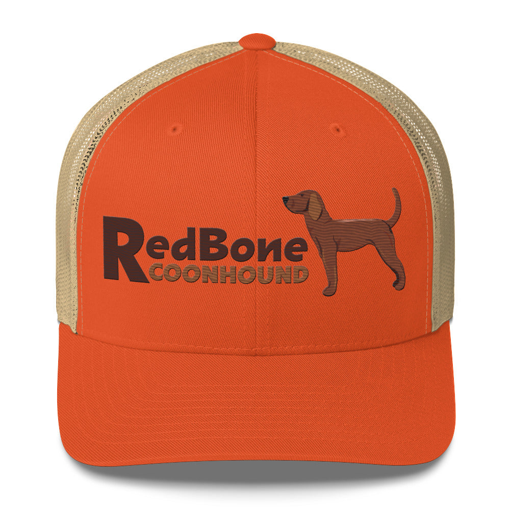 Redbone Coonhound Trucker Hat- Embroidered Design