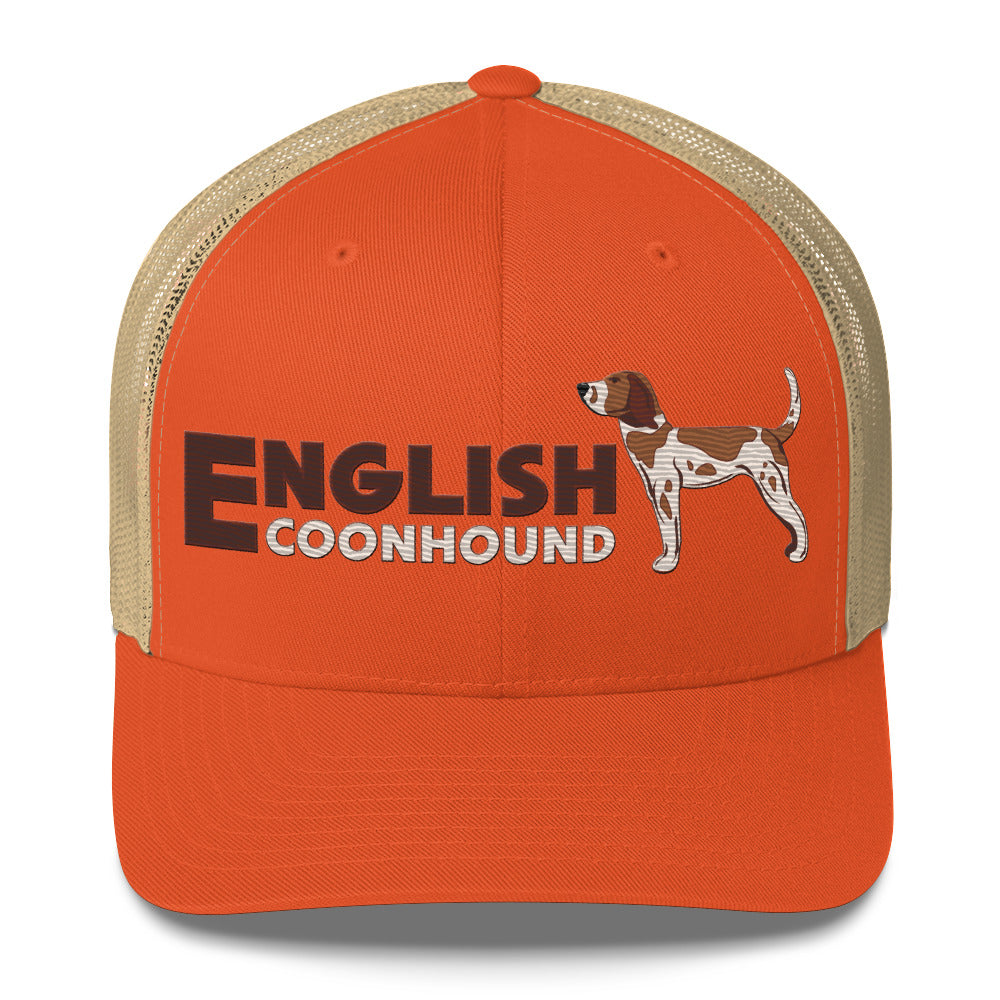 English Coonhound Trucker Hat- Embroidered Design