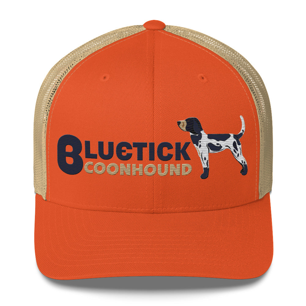 Bluetick Coonhound Trucker Hat- Embroidered Design